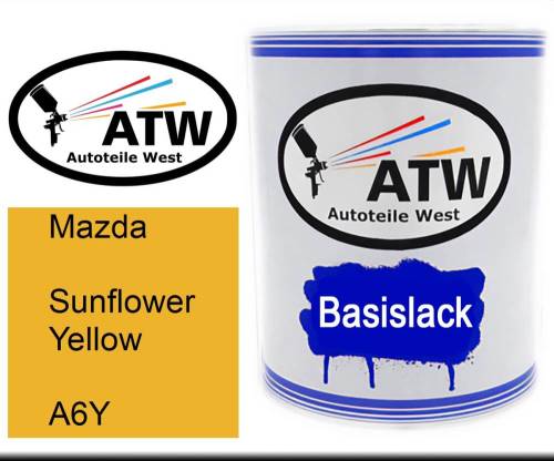 Mazda, Sunflower Yellow, A6Y: 1L Lackdose, von ATW Autoteile West.